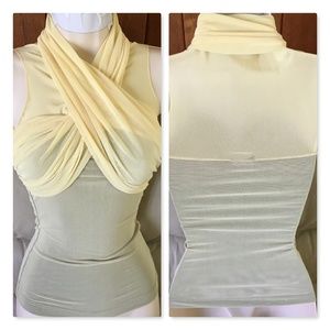 Shirred Front Cross Drape Bodycon summer top